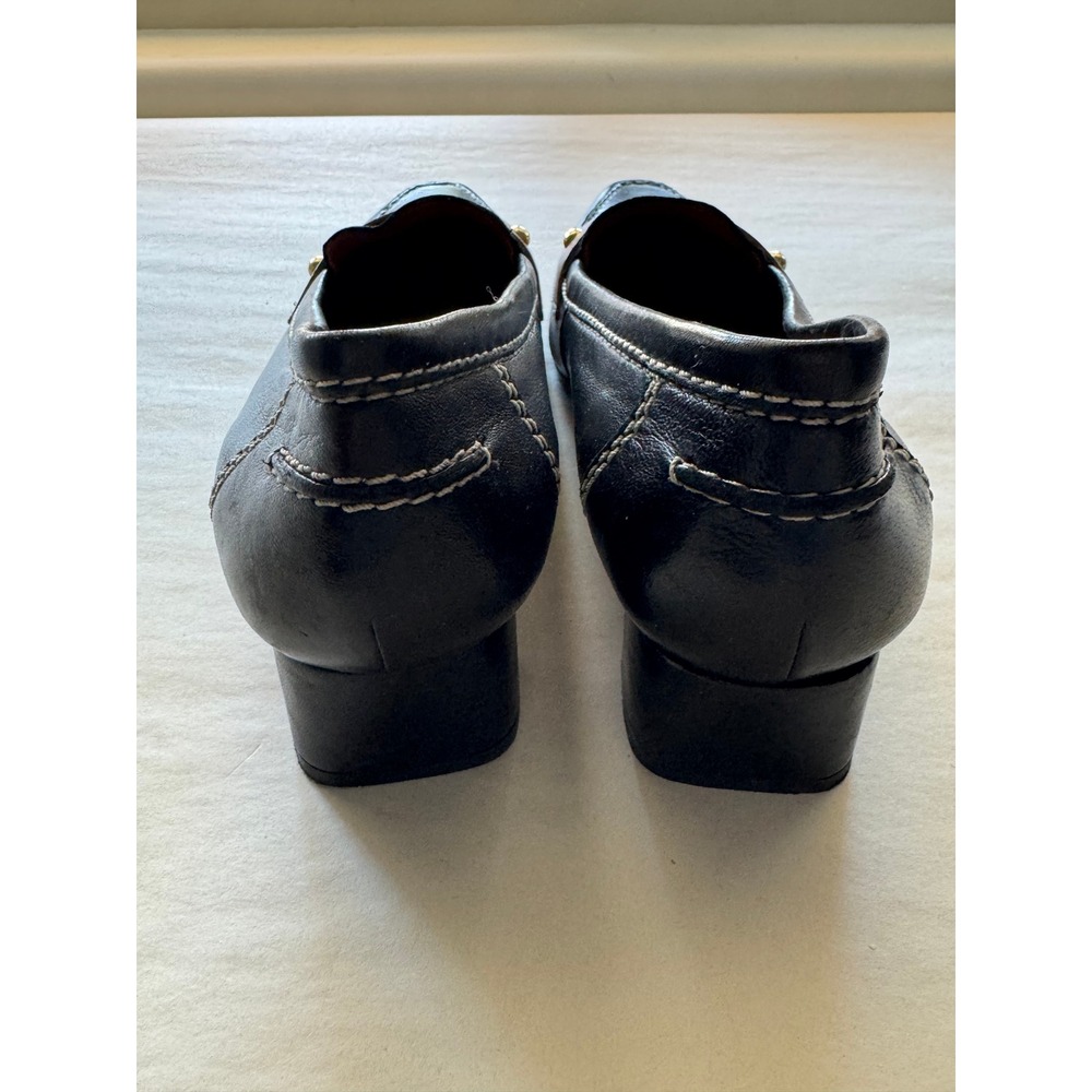 Johnston & Murphy Womens Black Brown Leather Penny Loafer Block Heel Pumps 8.5 M - Picture 2 of 11
